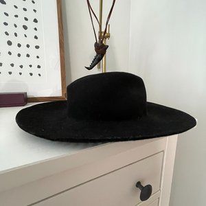 Black Floppy Wool Fedora Hat